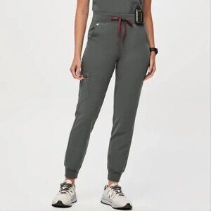 FIGS Zamora Jogger Scrub Pants – Bonsai w/ Burgundy Tie – XXS  – Limited Edition